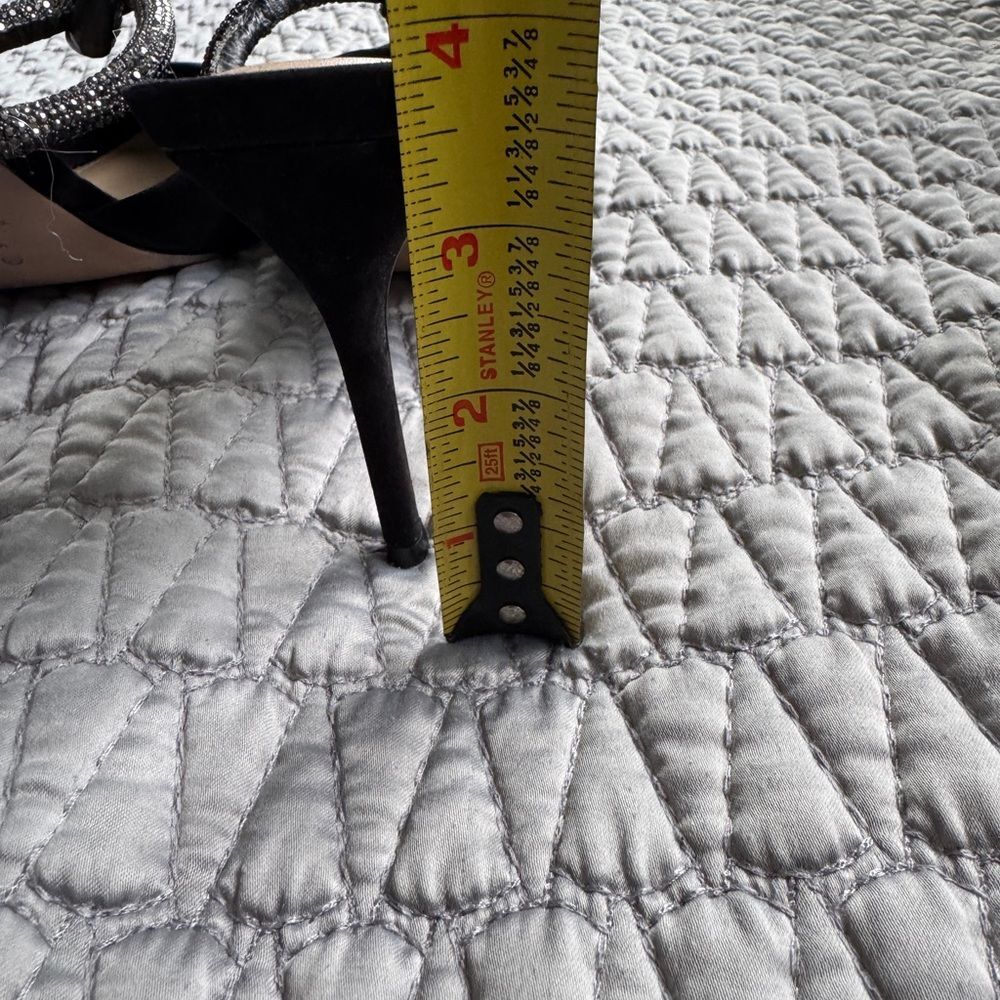 Schutz Black Suede Pearl Pointed Toe Mules Size 8. - Picture 5 of 7